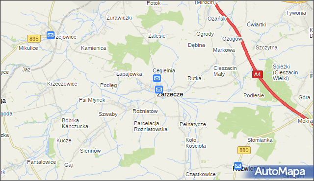 mapa Zarzecze powiat przeworski, Zarzecze powiat przeworski na mapie Targeo