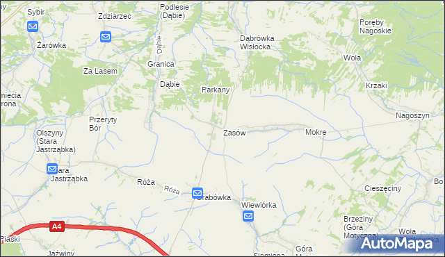 mapa Zasów, Zasów na mapie Targeo