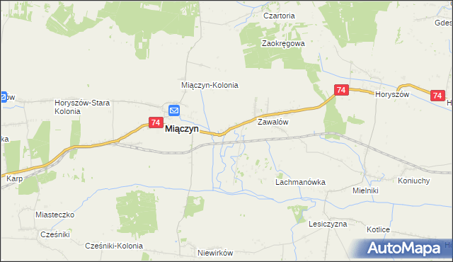 mapa Zawalów-Kolonia, Zawalów-Kolonia na mapie Targeo