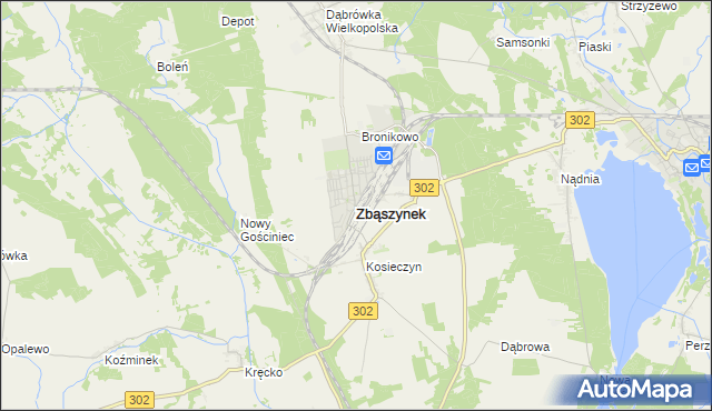 mapa Zbąszynek, Zbąszynek na mapie Targeo