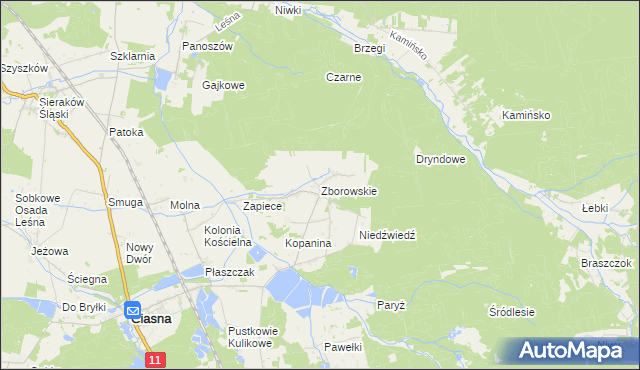 mapa Zborowskie gmina Ciasna, Zborowskie gmina Ciasna na mapie Targeo