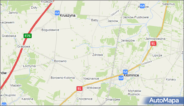 mapa Zdrowa, Zdrowa na mapie Targeo