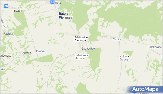 mapa Zdziłowice, Zdziłowice na mapie Targeo