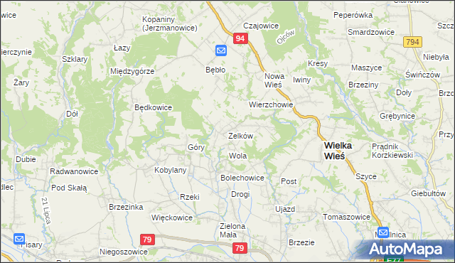 mapa Zelków, Zelków na mapie Targeo