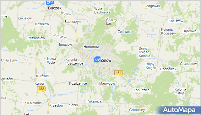 mapa Zelów, Zelów na mapie Targeo