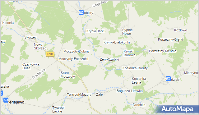 mapa Żery-Czubiki, Żery-Czubiki na mapie Targeo