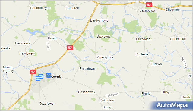 mapa Zgierzynka, Zgierzynka na mapie Targeo