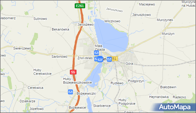 mapa Żnin, Żnin na mapie Targeo