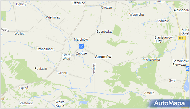 mapa Abramów powiat lubartowski, Abramów powiat lubartowski na mapie Targeo