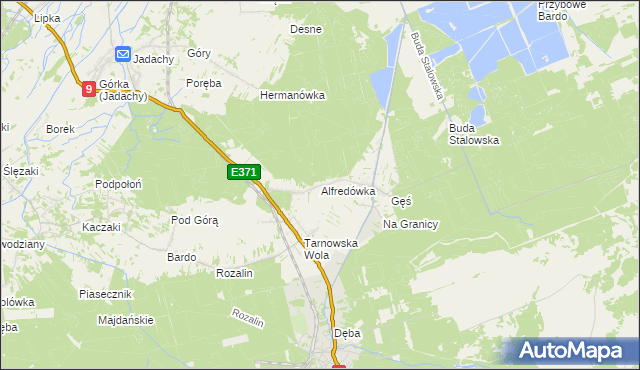 mapa Alfredówka, Alfredówka na mapie Targeo