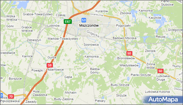 mapa Badowo-Dańki, Badowo-Dańki na mapie Targeo