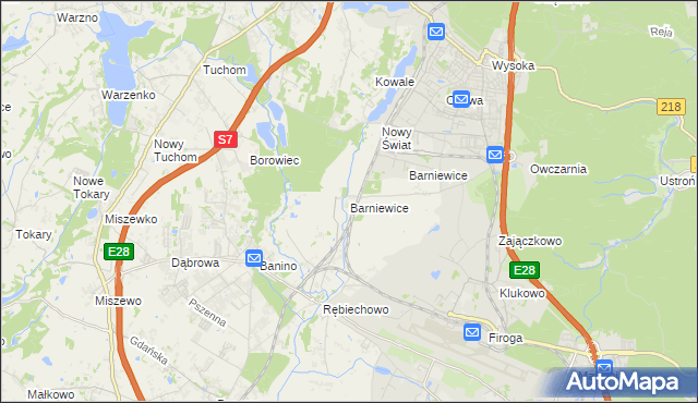 mapa Barniewice, Barniewice na mapie Targeo