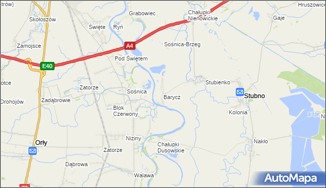 mapa Barycz gmina Stubno, Barycz gmina Stubno na mapie Targeo