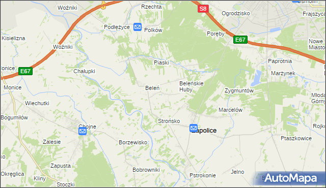 mapa Beleń-Kolonia, Beleń-Kolonia na mapie Targeo