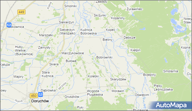 mapa Bobrowniki gmina Grabów nad Prosną, Bobrowniki gmina Grabów nad Prosną na mapie Targeo