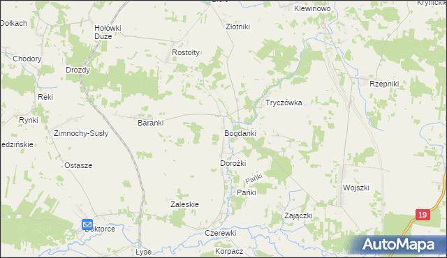 mapa Bogdanki gmina Juchnowiec Kościelny, Bogdanki gmina Juchnowiec Kościelny na mapie Targeo
