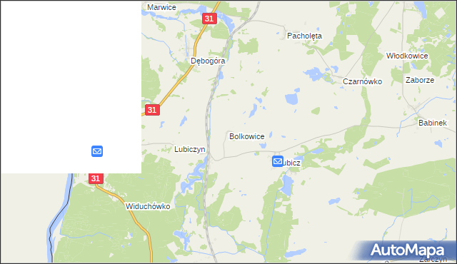 mapa Bolkowice gmina Widuchowa, Bolkowice gmina Widuchowa na mapie Targeo