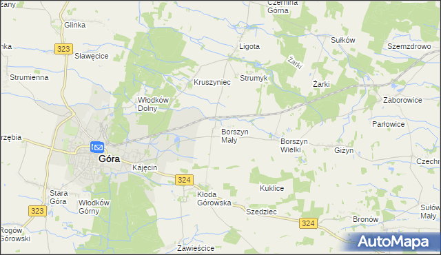 mapa Borszyn Mały, Borszyn Mały na mapie Targeo