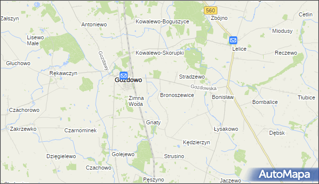 mapa Bronoszewice, Bronoszewice na mapie Targeo