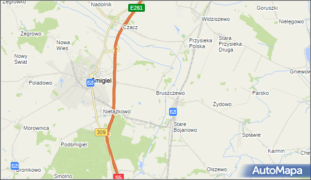 mapa Bruszczewo, Bruszczewo na mapie Targeo