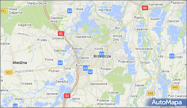 mapa Brzeszcze, Brzeszcze na mapie Targeo