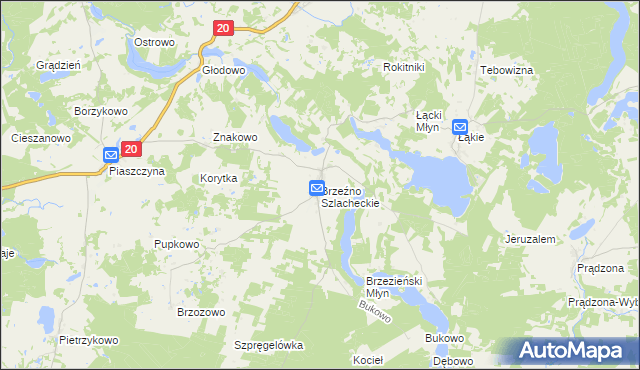 mapa Brzeźno Szlacheckie, Brzeźno Szlacheckie na mapie Targeo