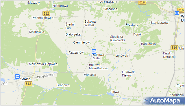 mapa Bukowa Mała, Bukowa Mała na mapie Targeo