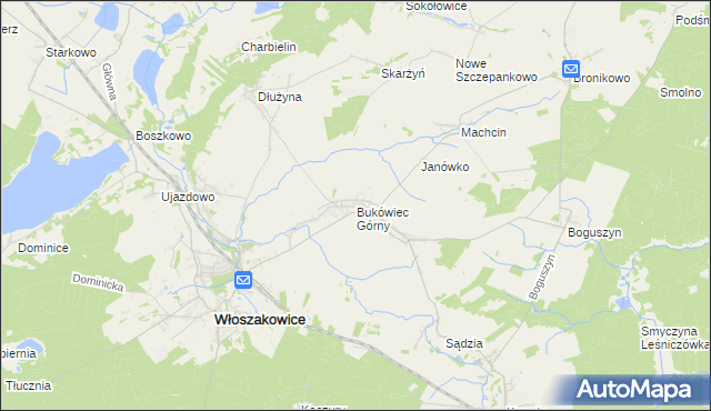 mapa Bukówiec Górny, Bukówiec Górny na mapie Targeo