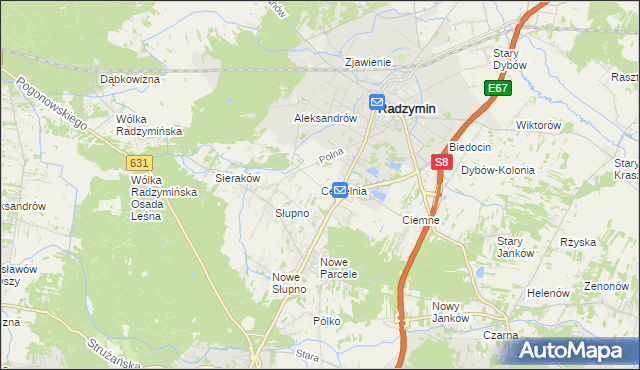 mapa Cegielnia gmina Radzymin, Cegielnia gmina Radzymin na mapie Targeo