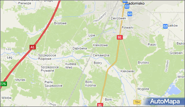 mapa Cerkawizna, Cerkawizna na mapie Targeo