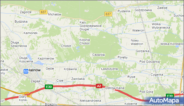 mapa Cezarów, Cezarów na mapie Targeo