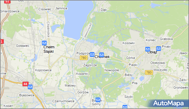 mapa Chełmek powiat oświęcimski, Chełmek powiat oświęcimski na mapie Targeo