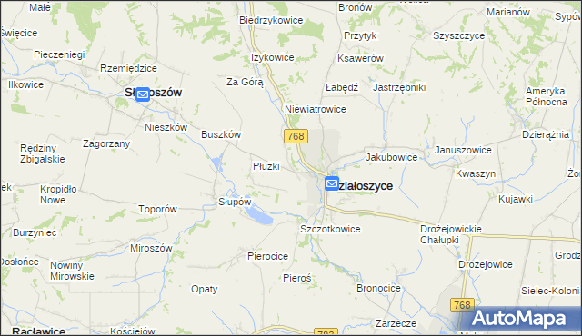 mapa Chmielów gmina Działoszyce, Chmielów gmina Działoszyce na mapie Targeo