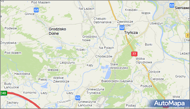 mapa Chodaczów, Chodaczów na mapie Targeo