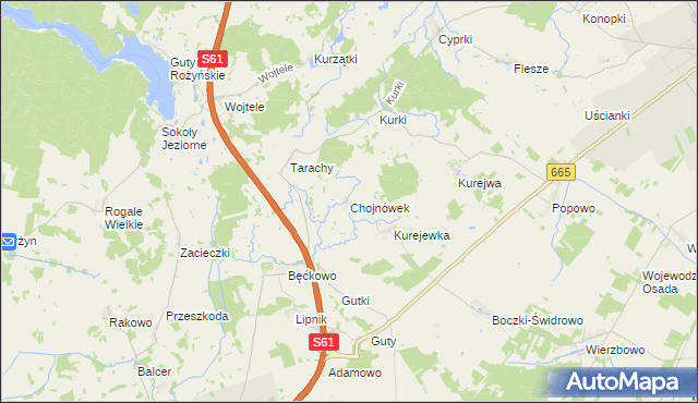 mapa Chojnówek, Chojnówek na mapie Targeo