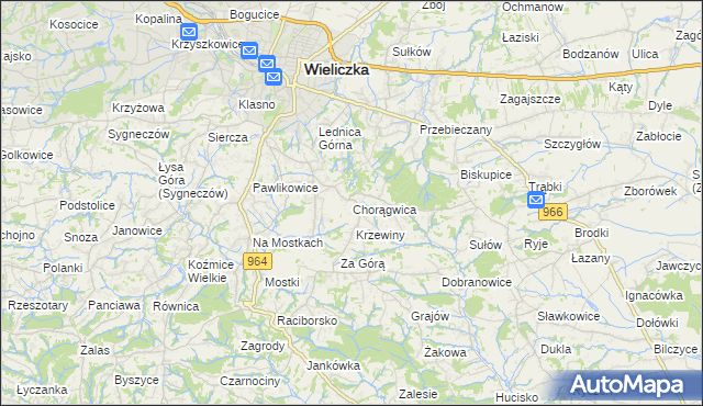 mapa Chorągwica, Chorągwica na mapie Targeo