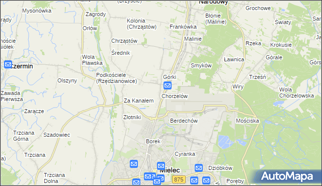 mapa Chorzelów, Chorzelów na mapie Targeo