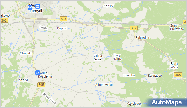 mapa Cicha Góra, Cicha Góra na mapie Targeo