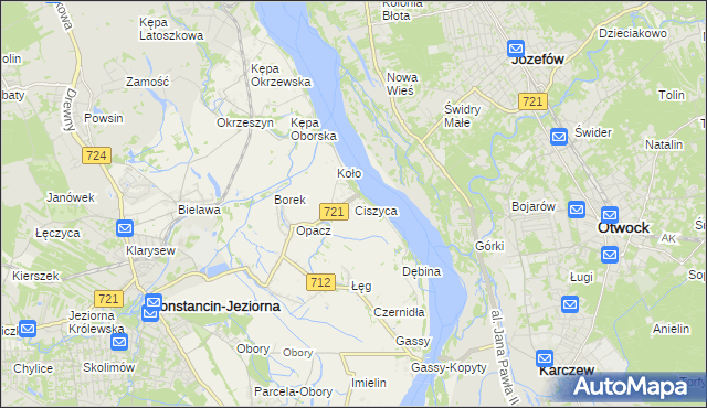 mapa Ciszyca gmina Konstancin-Jeziorna, Ciszyca gmina Konstancin-Jeziorna na mapie Targeo