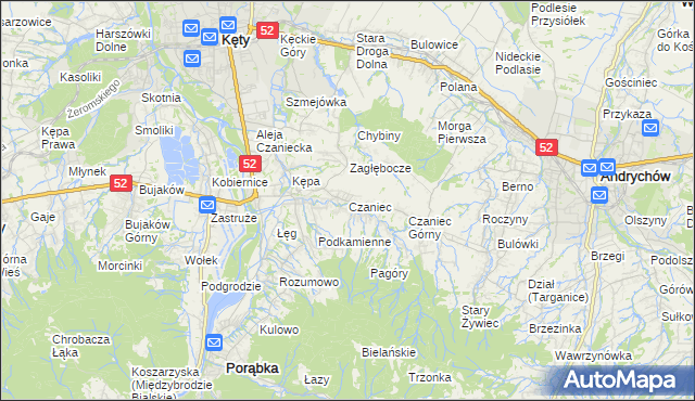 mapa Czaniec, Czaniec na mapie Targeo