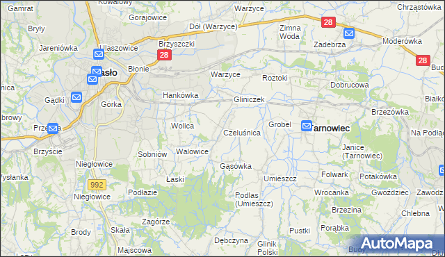 mapa Czeluśnica, Czeluśnica na mapie Targeo