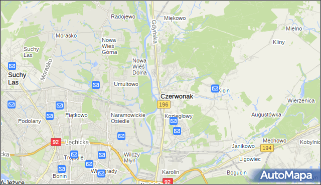 mapa Czerwonak, Czerwonak na mapie Targeo