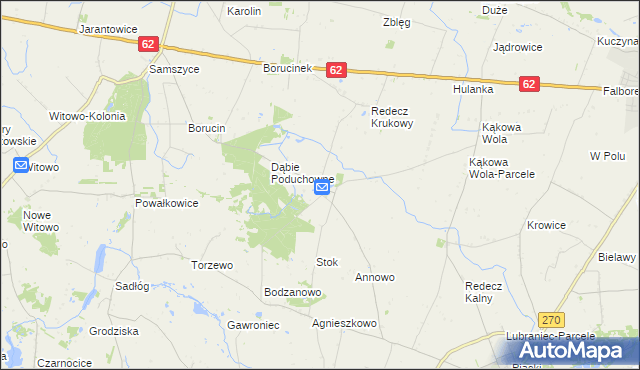 mapa Dąbie Kujawskie, Dąbie Kujawskie na mapie Targeo