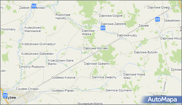 mapa Dąbrowa-Kity, Dąbrowa-Kity na mapie Targeo