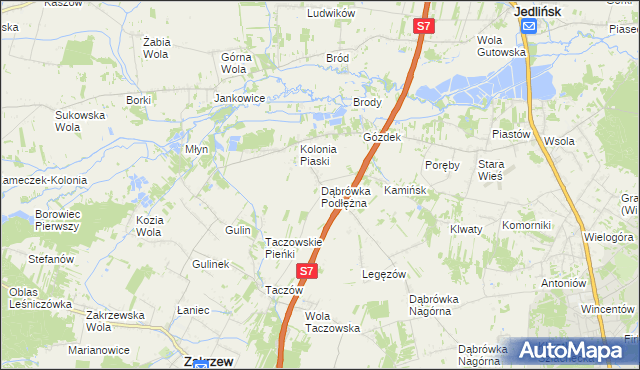 mapa Dąbrówka Podłężna, Dąbrówka Podłężna na mapie Targeo