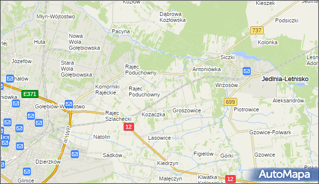 mapa Dawidów gmina Jedlnia-Letnisko, Dawidów gmina Jedlnia-Letnisko na mapie Targeo