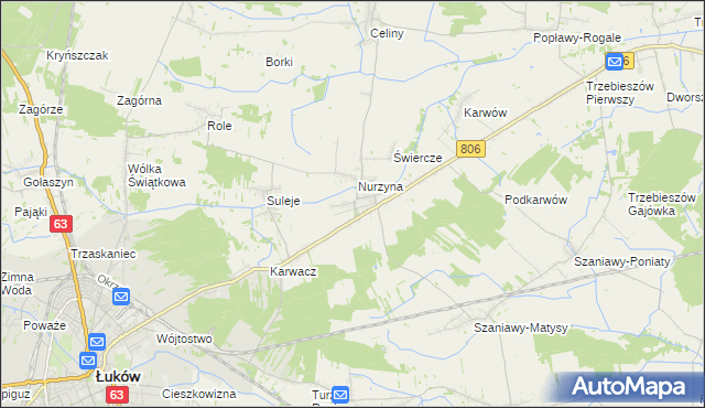 mapa Dębowica gmina Trzebieszów, Dębowica gmina Trzebieszów na mapie Targeo