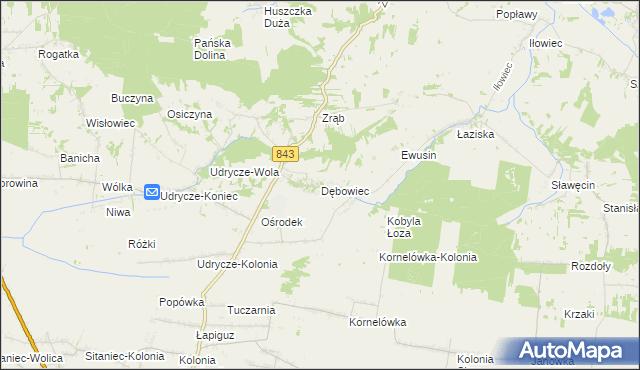 mapa Dębowiec gmina Skierbieszów, Dębowiec gmina Skierbieszów na mapie Targeo