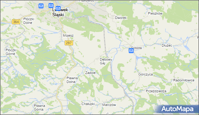 mapa Dębowy Gaj, Dębowy Gaj na mapie Targeo