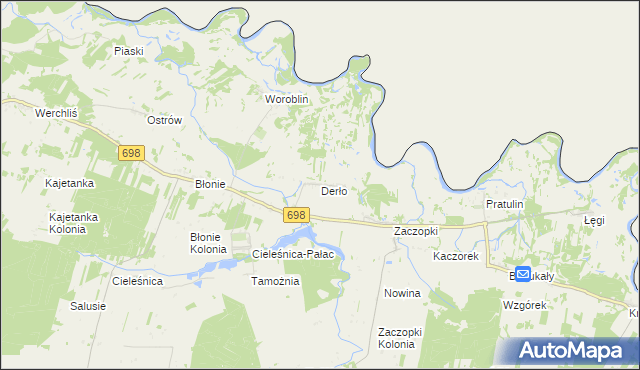 mapa Derło, Derło na mapie Targeo